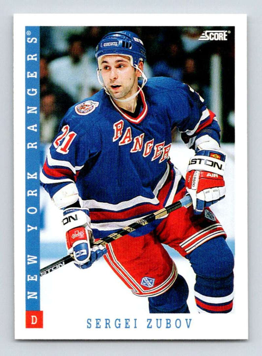 1993-94 Score Canadian #313 Sergei Zubov Hockey New York Rangers  Image 1