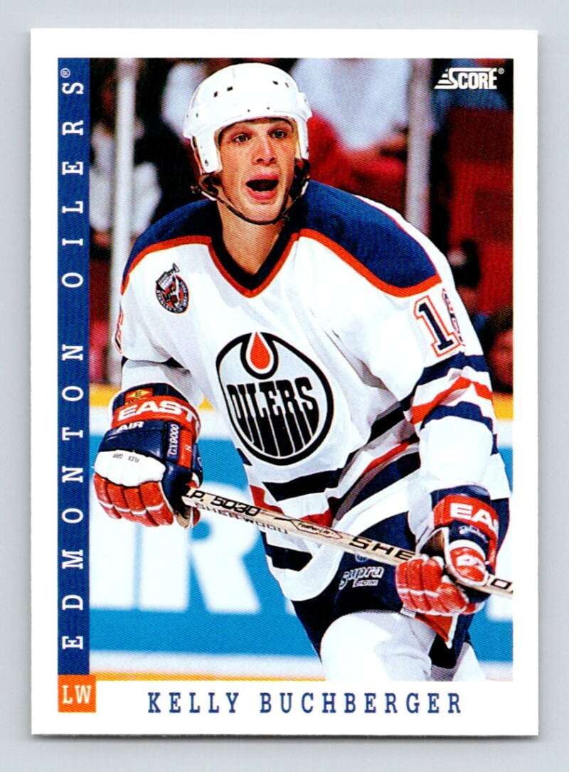1993-94 Score Canadian #317 Kelly Buchberger Hockey Edmonton Oilers Image 1