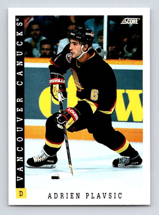 1993-94 Score Canadian #358 Adrien Plavsic Hockey Vancouver Canucks  Image 1