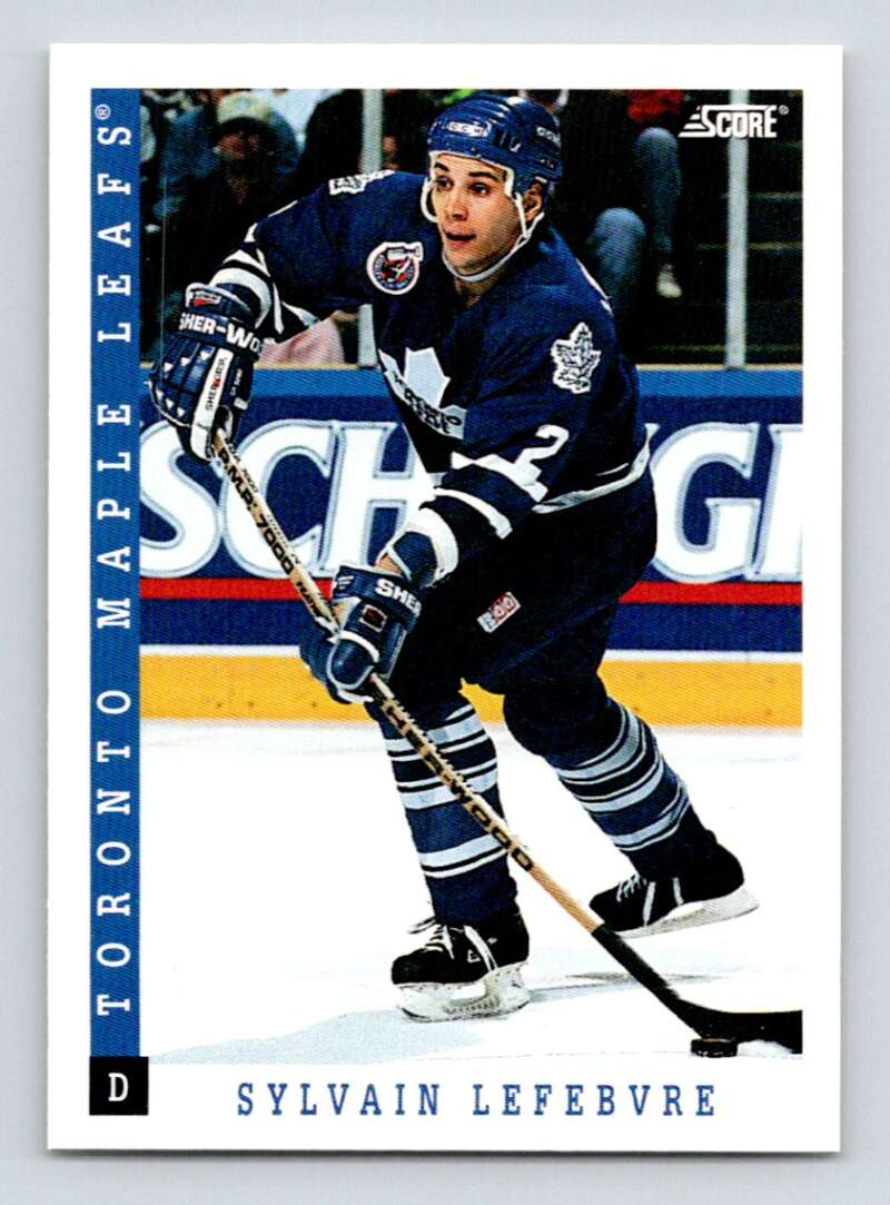 1993-94 Score Canadian #359 Sylvain Lefebvre Hockey Toronto Maple Leafs Image 1