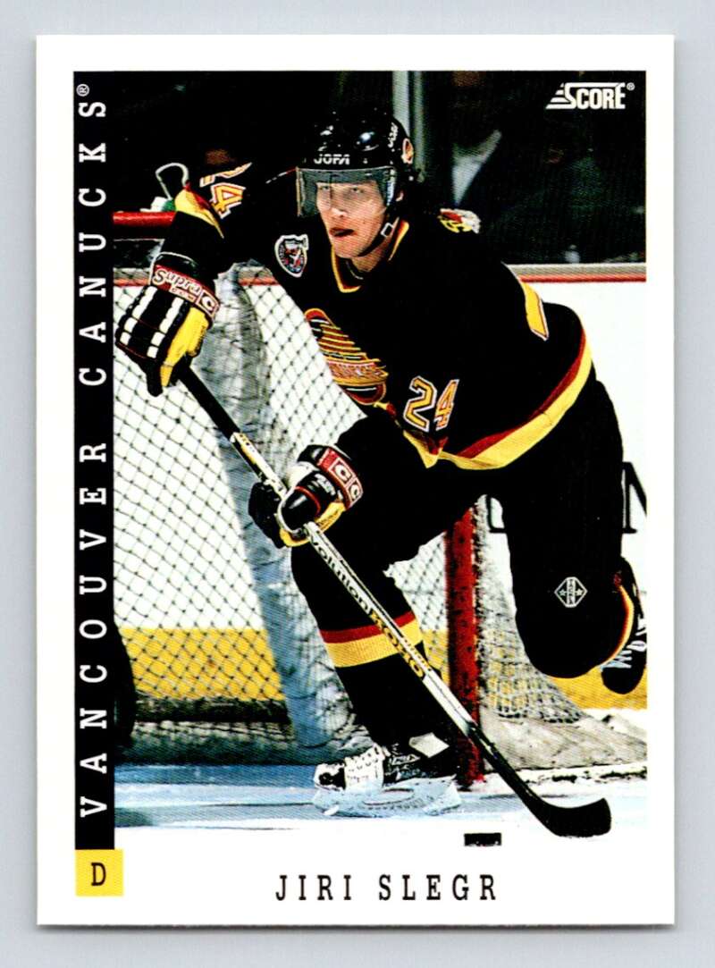 1993-94 Score Canadian #378 Jiri Slegr Hockey Vancouver Canucks Image 1