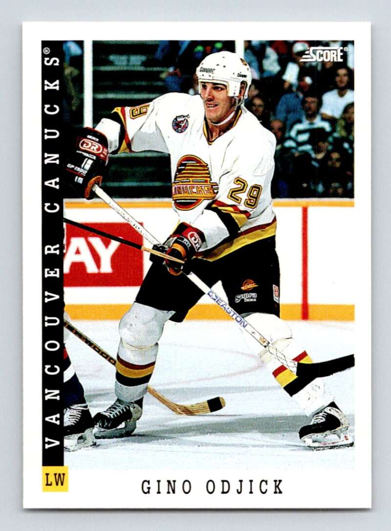 1993-94 Score Canadian #385 Gino Odjick Hockey Vancouver Canucks Image 1