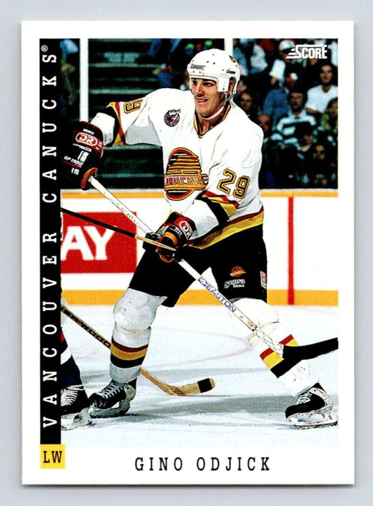 1993-94 Score Canadian #385 Gino Odjick Hockey Vancouver Canucks  Image 1