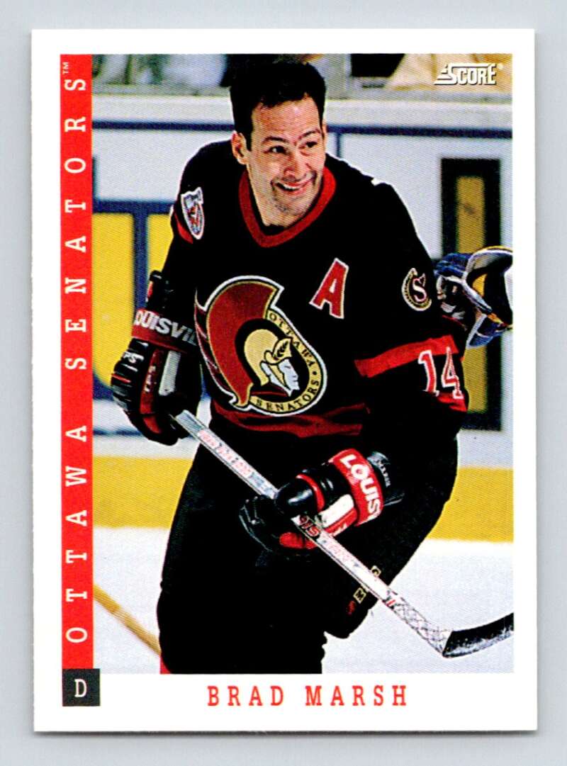 1993-94 Score Canadian #392 Brad Marsh Hockey Ottawa Senators Image 1