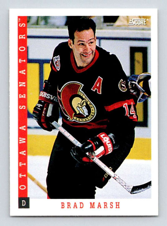 1993-94 Score Canadian #392 Brad Marsh Hockey Ottawa Senators  Image 1