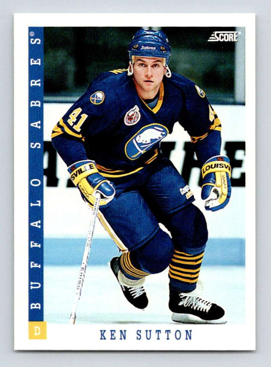 1993-94 Score Canadian #410 Ken Sutton Hockey Buffalo Sabres  Image 1