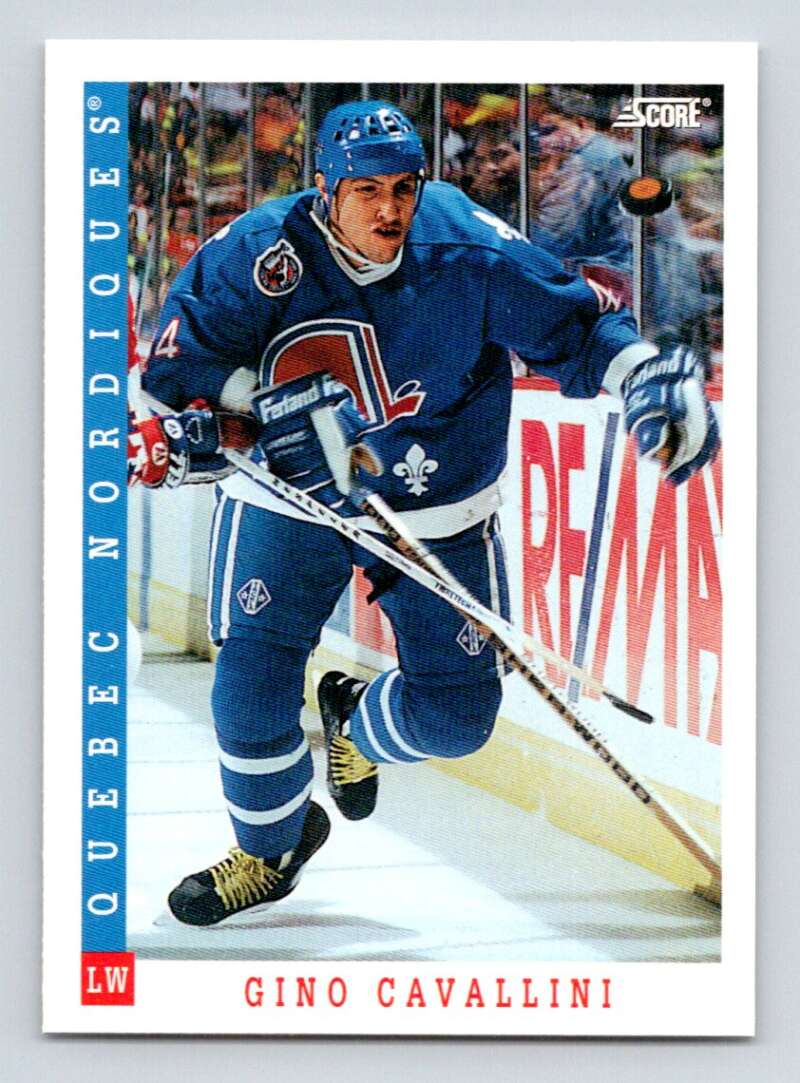 1993-94 Score Canadian #414 Gino Cavallini Hockey Quebec Nordiques Image 1