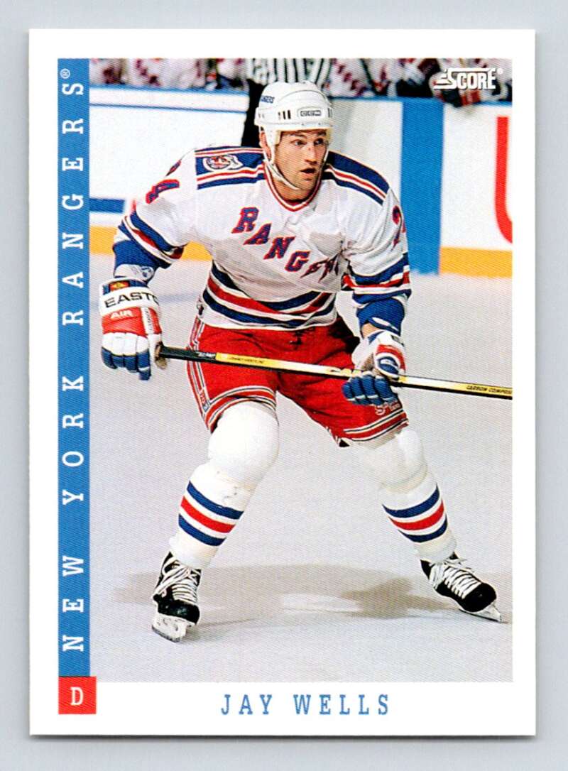 1993-94 Score Canadian #416 Jay Wells Hockey New York Rangers Image 1