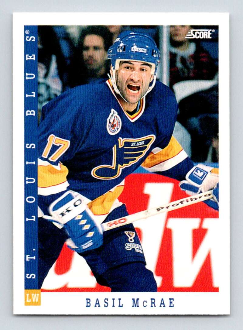 1993-94 Score Canadian #436 Basil McRae Hockey St. Louis Blues Image 1