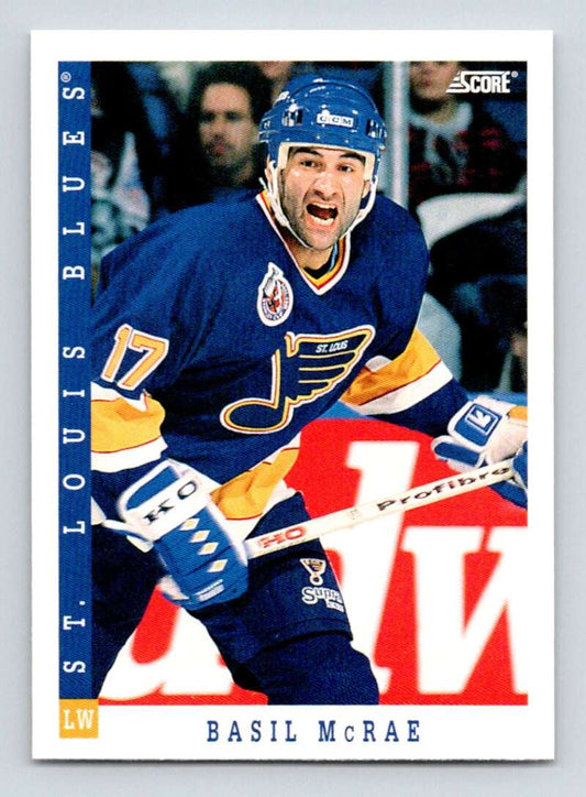 1993-94 Score Canadian #436 Basil McRae Hockey St. Louis Blues  Image 1