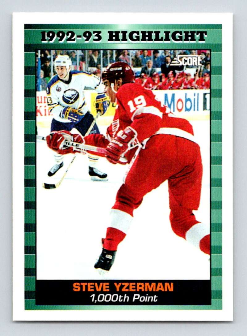 1993-94 Score Canadian #448 Steve Yzerman HL Hockey Detroit Red Wings Image 1