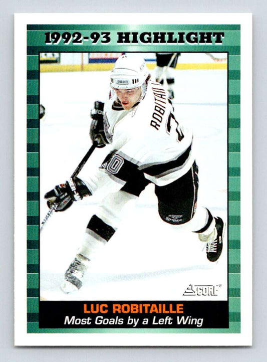 1993-94 Score Canadian #451 Luc Robataille HL Hockey Los Angeles Kings  Image 1