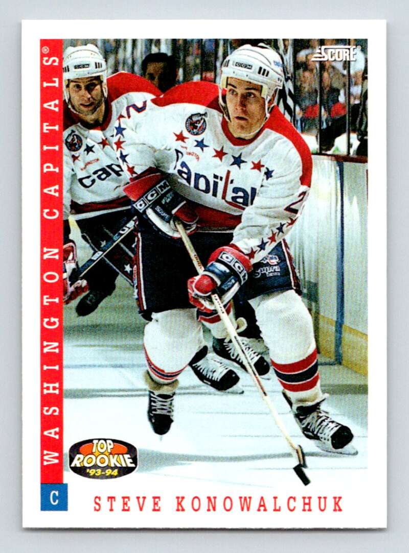 1993-94 Score Canadian #458 Steve Konowalchuk TR Hockey Washington Capitals Image 1