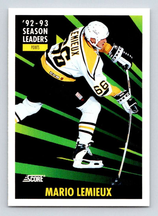 1993-94 Score Canadian #479 Mario Lemieux SL Hockey Pittsburgh Penguins  Image 1