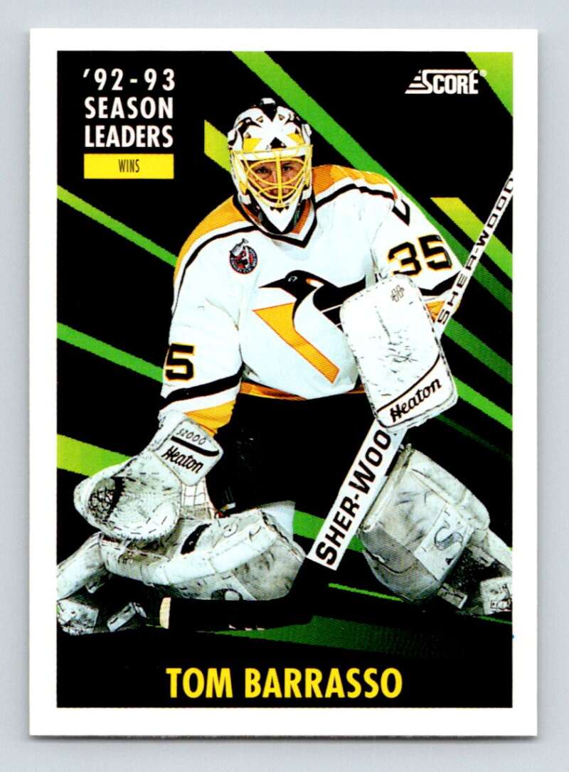 1993-94 Score Canadian #483 Tom Barasso SL Hockey Pittsburgh Penguins Image 1