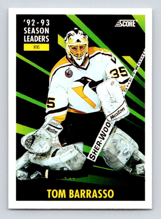 1993-94 Score Canadian #483 Tom Barasso SL Hockey Pittsburgh Penguins  Image 1