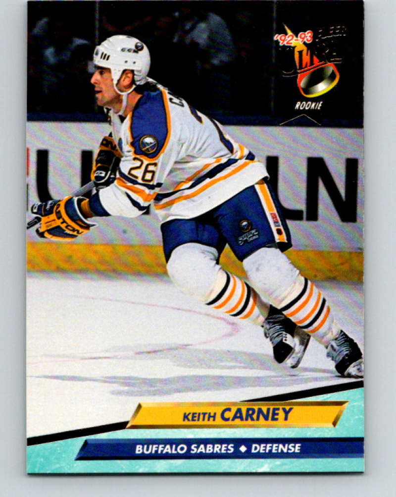 1992-93 Fleer Ultra #13 Keith Carney RC Rookie Buffalo Sabres Image 1