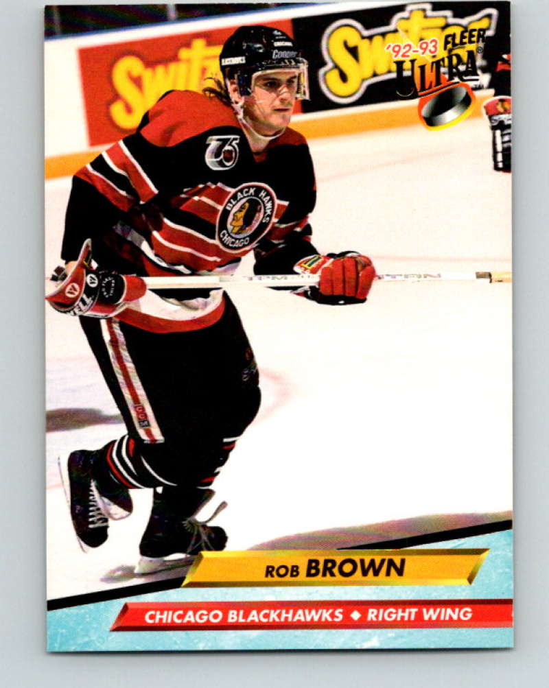 1992-93 Fleer Ultra #33 Rob Brown Chicago Blackhawks Image 1