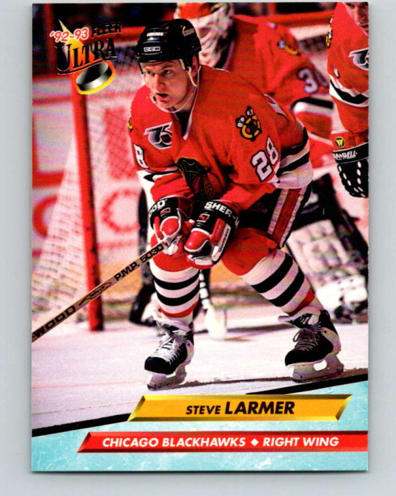 1992-93 Fleer Ultra #39 Steve Larmer Chicago Blackhawks Image 1