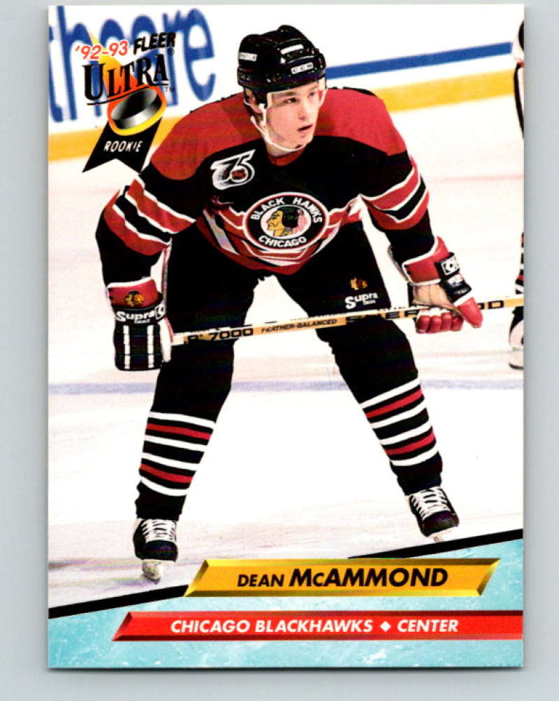 1992-93 Fleer Ultra #40 Dean McAmmond RC Rookie Chicago Blackhawks Image 1