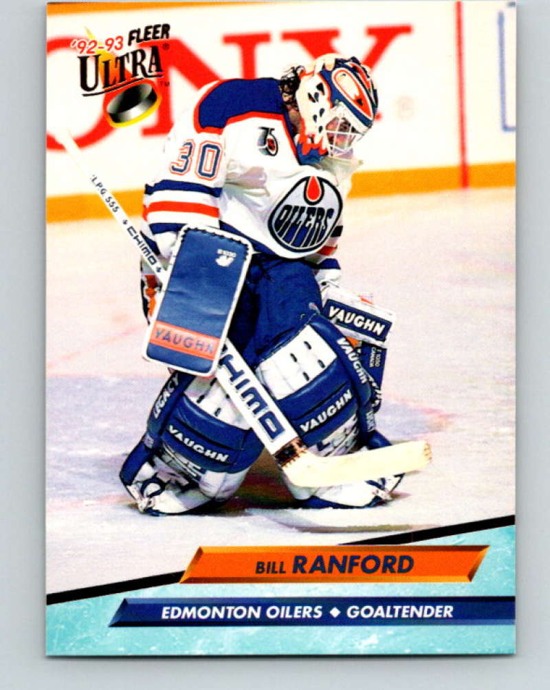 1992-93 Fleer Ultra #65 Bill Ranford Edmonton Oilers Image 1