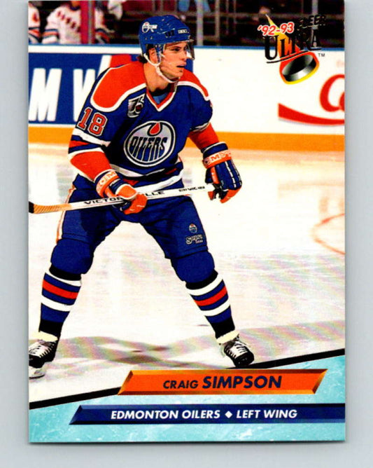 1992-93 Fleer Ultra #66 Craig Simpson  Edmonton Oilers  Image 1