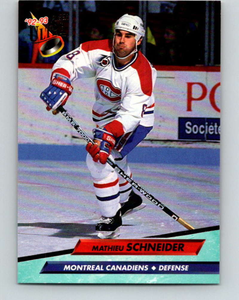 1992-93 Fleer Ultra #110 Mathieu Schneider Montreal Canadiens Image 1