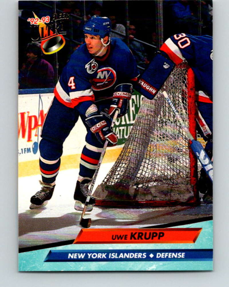 1992-93 Fleer Ultra #129 Uwe Krupp New York Islanders Image 1