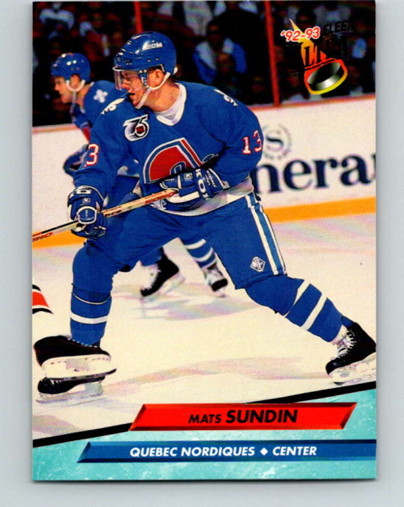 1992-93 Fleer Ultra #180 Mats Sundin Quebec Nordiques Image 1
