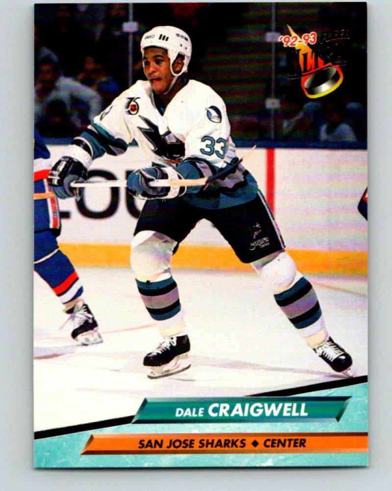 1992-93 Fleer Ultra #192 Dale Craigwell San Jose Sharks Image 1