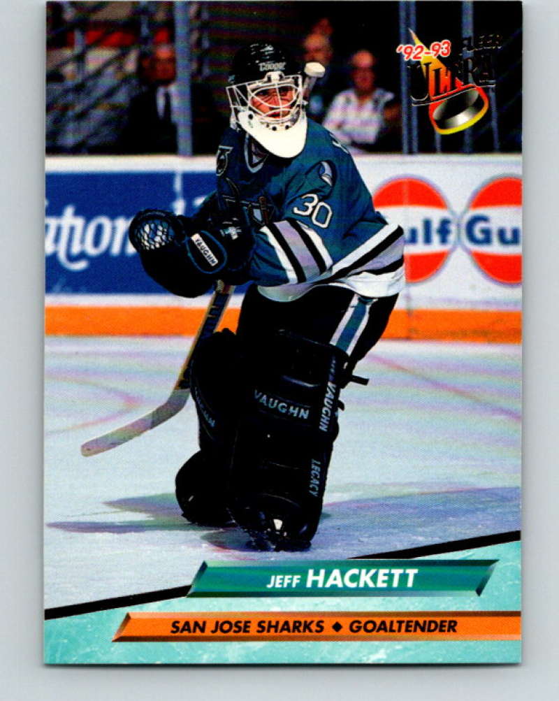 1992-93 Fleer Ultra #195 Jeff Hackett San Jose Sharks Image 1