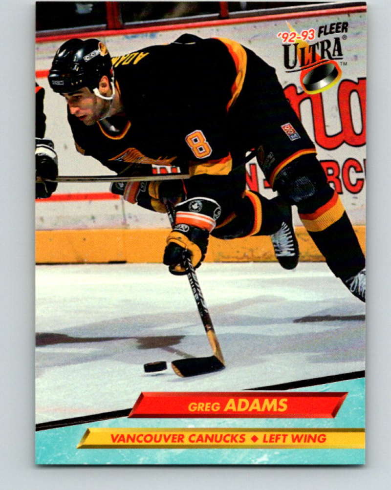 1992-93 Fleer Ultra #217 Greg Adams Vancouver Canucks Image 1