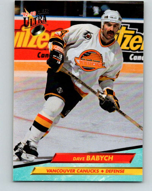 1992-93 Fleer Ultra #218 Dave Babych  Vancouver Canucks  Image 1
