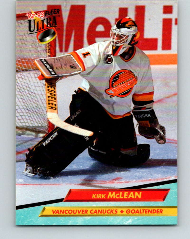 1992-93 Fleer Ultra #224 Kirk McLean Vancouver Canucks Image 1