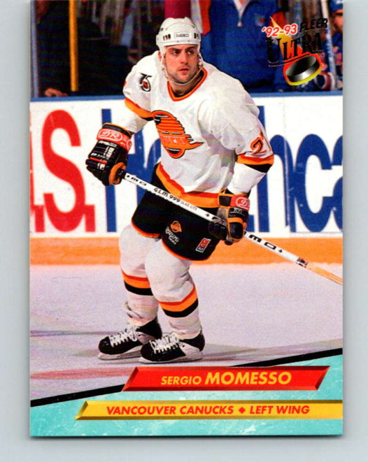1992-93 Fleer Ultra #225 Sergio Momesso  Vancouver Canucks  Image 1