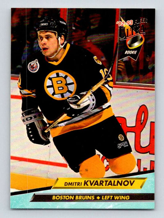 1992-93 Fleer Ultra #252 Dmitri Kvartalnov  RC Rookie Boston Bruins  Image 1