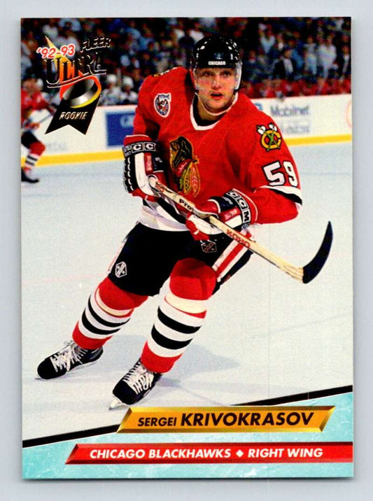 1992-93 Fleer Ultra #276 Sergei Krivokrasov  Chicago Blackhawks  Image 1
