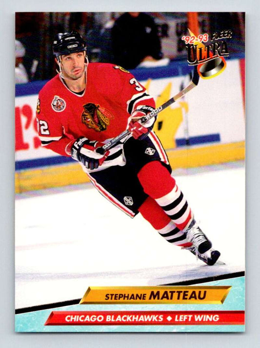 1992-93 Fleer Ultra #279 Stephane Matteau  Chicago Blackhawks  Image 1