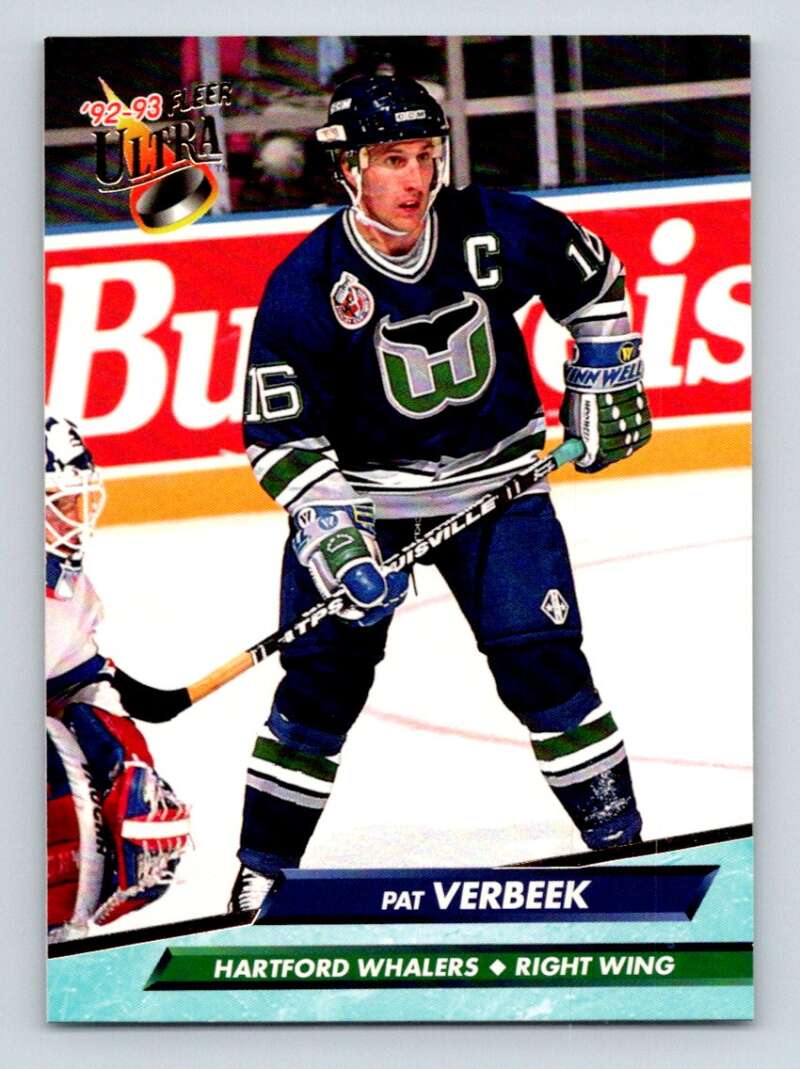 1992-93 Fleer Ultra #305 Pat Verbeek Hartford Whalers Image 1