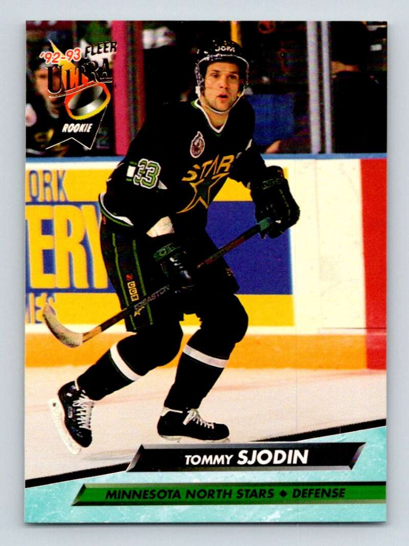1992-93 Fleer Ultra #323 Tommy Sjodin RC Rookie Minnesota North Stars Image 1