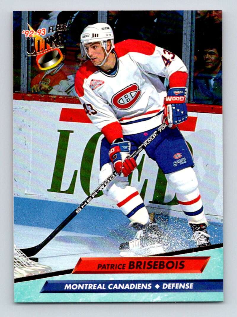 1992-93 Fleer Ultra #325 Patrice Brisebois Montreal Canadiens Image 1