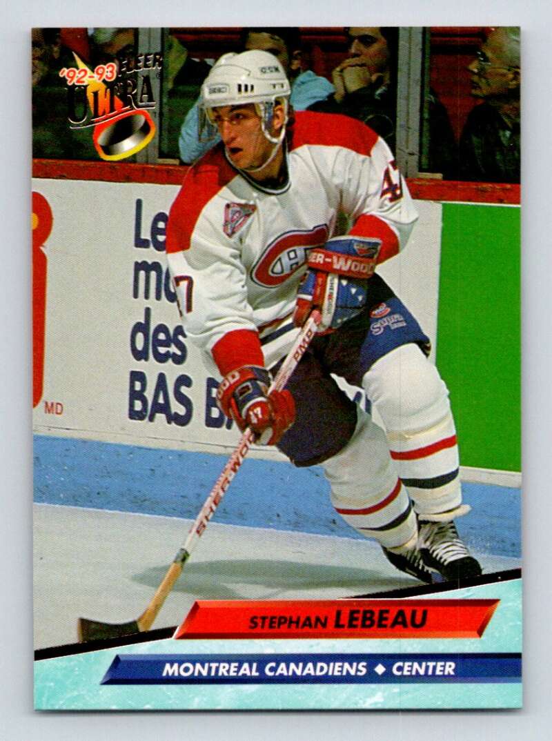 1992-93 Fleer Ultra #329 Stephan Lebeau Montreal Canadiens Image 1