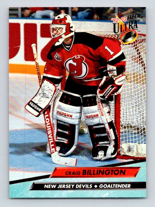1992-93 Fleer Ultra #334 Craig Billington  New Jersey Devils  Image 1