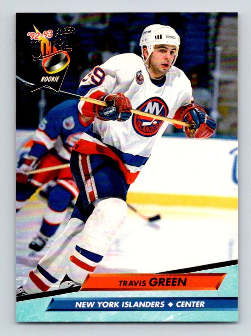 1992-93 Fleer Ultra #343 Travis Green RC Rookie New York Islanders Image 1