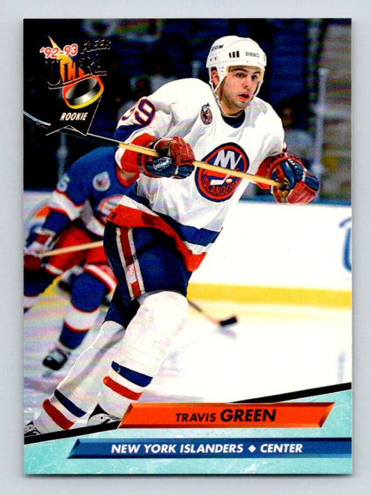 1992-93 Fleer Ultra #343 Travis Green  RC Rookie New York Islanders  Image 1
