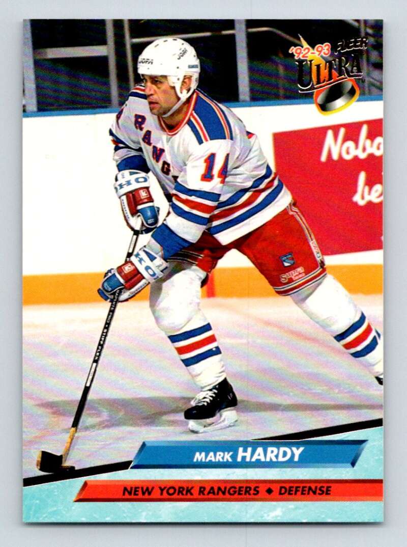 1992-93 Fleer Ultra #354 Mark Hardy New York Rangers Image 1