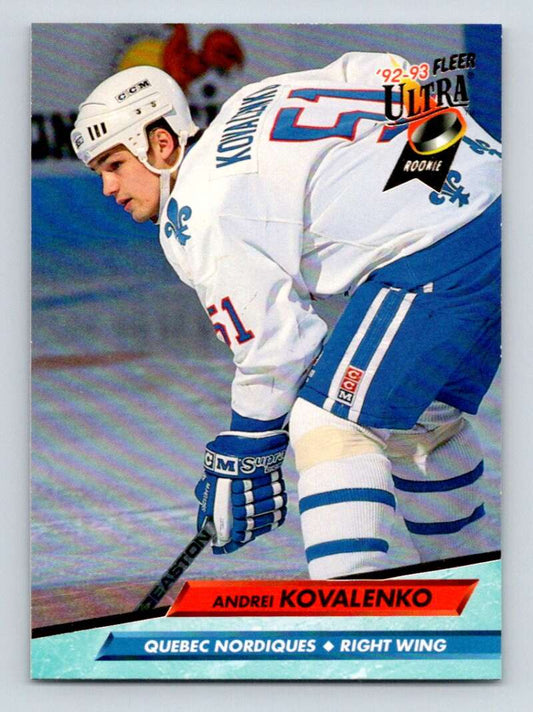 1992-93 Fleer Ultra #387 Andrei Kovalenko  RC Rookie Quebec Nordiques  Image 1