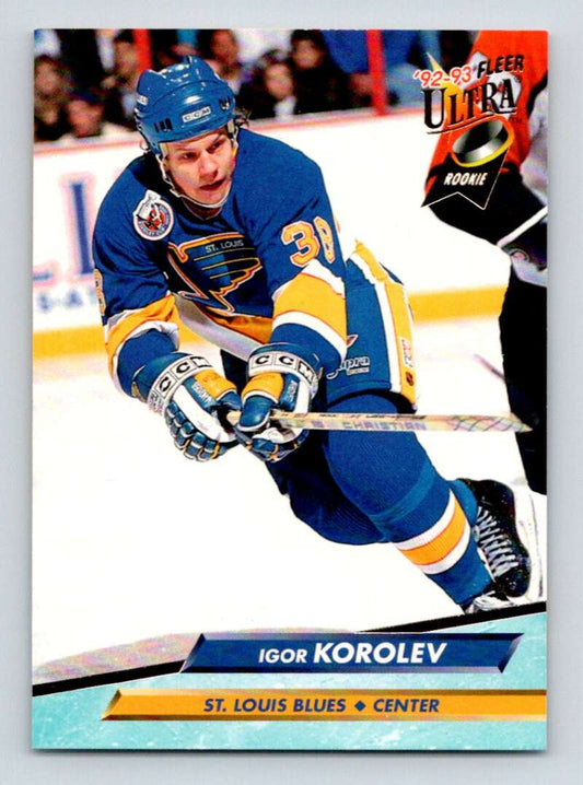1992-93 Fleer Ultra #395 Igor Korolev  RC Rookie St. Louis Blues  Image 1