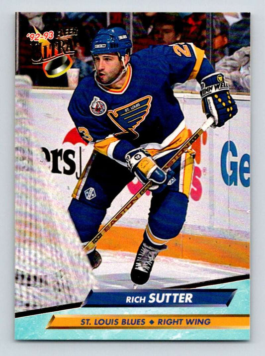 1992-93 Fleer Ultra #398 Rich Sutter  St. Louis Blues  Image 1