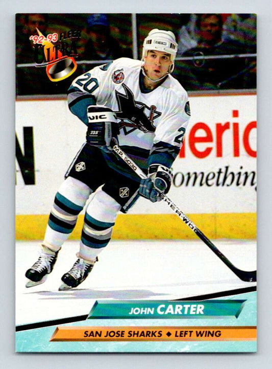 1992-93 Fleer Ultra #399 John Carter  San Jose Sharks  Image 1